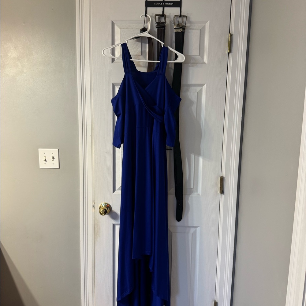 Royal Blue Cold-Shoulder Maxi Dress
